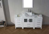 Virtu USA Dior 64" Single Bath Vanity with White Engineered Stone Top and Square Sink with Matching Mirror