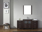 Virtu USA Dior 66" Single Bath Vanity with White Ceramic Top and Integrated Square Sink with Matching Mirror