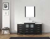 Virtu USA Dior 66" Single Bath Vanity with White Engineered Stone Top and Square Sink with Matching Mirror