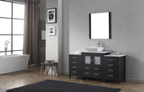 Virtu USA Dior 66" Single Bath Vanity with White Engineered Stone Top and Square Sink with Matching Mirror