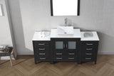 Virtu USA Dior 66" Single Bath Vanity with White Engineered Stone Top and Square Sink with Matching Mirror