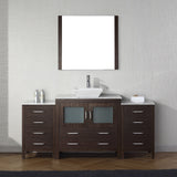 Virtu USA Dior 66" Single Bath Vanity with White Marble Top and Square Sink with Matching Mirror