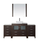 Virtu USA Dior 66" Single Bath Vanity in Espresso with Marble Top and Square Sink with Polished Chrome Faucet and Mirror - Luxe Bathroom Vanities Luxury Bathroom Fixtures Bathroom Furniture