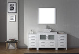 Virtu USA Dior 66" Single Bath Vanity with White Marble Top and Square Sink with Matching Mirror