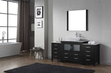 Virtu USA Dior 66" Single Bath Vanity with White Marble Top and Square Sink with Matching Mirror