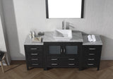 Virtu USA Dior 66" Single Bath Vanity with White Marble Top and Square Sink with Matching Mirror