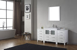 Virtu USA Dior 68" Single Bath Vanity with White Ceramic Top and Integrated Square Sink with Matching Mirror