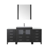 Virtu USA Dior 68" Single Bath Vanity with Slim White Ceramic Top and Square Sink with Brushed Nickel Faucet and Mirror - Luxe Bathroom Vanities Luxury Bathroom Fixtures Bathroom Furniture