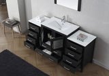 Virtu USA Dior 68" Single Bath Vanity with White Ceramic Top and Integrated Square Sink with Matching Mirror