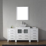 Virtu USA Dior 68" Single Bath Vanity with White Engineered Stone Top and Square Sink with Brushed Nickel Faucet with Matching Mirror