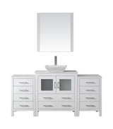 Virtu USA Dior 68" Single Bath Vanity with White Engineered Stone Top and Square Sink with Brushed Nickel Faucet and Mirror - Luxe Bathroom Vanities Luxury Bathroom Fixtures Bathroom Furniture