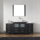 Virtu USA Dior 68" Single Bath Vanity with White Marble Top and Square Sink with Matching Mirror