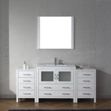 Virtu USA Dior 72" Single Bath Vanity with White Ceramic Top and Integrated Square Sink with Matching Mirror