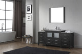 Virtu USA Dior 72" Single Bath Vanity with White Ceramic Top and Integrated Square Sink with Matching Mirror