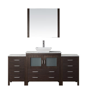 Virtu USA Dior 72" Single Bath Vanity in Espresso with Marble Top and Square Sink with Polished Chrome Faucet and Mirror - Luxe Bathroom Vanities Luxury Bathroom Fixtures Bathroom Furniture