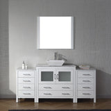 Virtu USA Dior 72" Single Bath Vanity with White Marble Top and Square Sink with Brushed Nickel Faucet with Matching Mirror