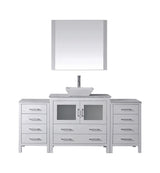 Virtu USA Dior 72" Single Bath Vanity with Marble Top and Square Sink with Brushed Nickel Faucet and Mirror - Luxe Bathroom Vanities Luxury Bathroom Fixtures Bathroom Furniture