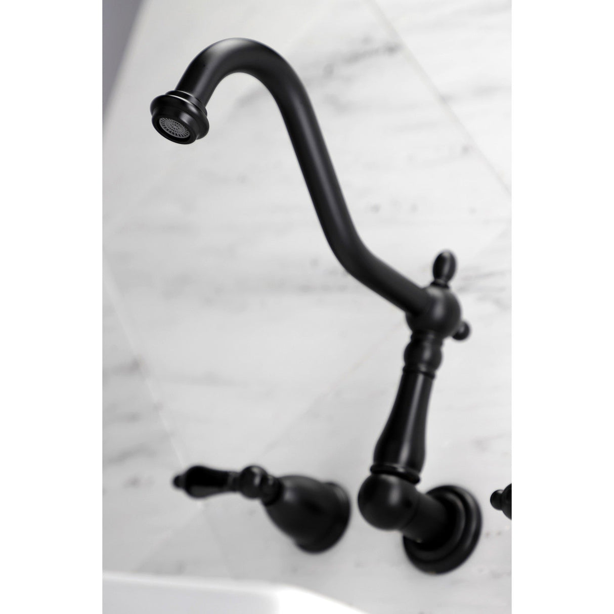 Duchess KS1020PKL Two-Handle 3-Hole Wall Mount Roman Tub Faucet, Matte Black