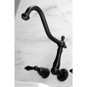 Duchess KS1020PKL Two-Handle 3-Hole Wall Mount Roman Tub Faucet, Matte Black
