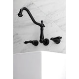 Duchess KS1020PKL Two-Handle 3-Hole Wall Mount Roman Tub Faucet, Matte Black