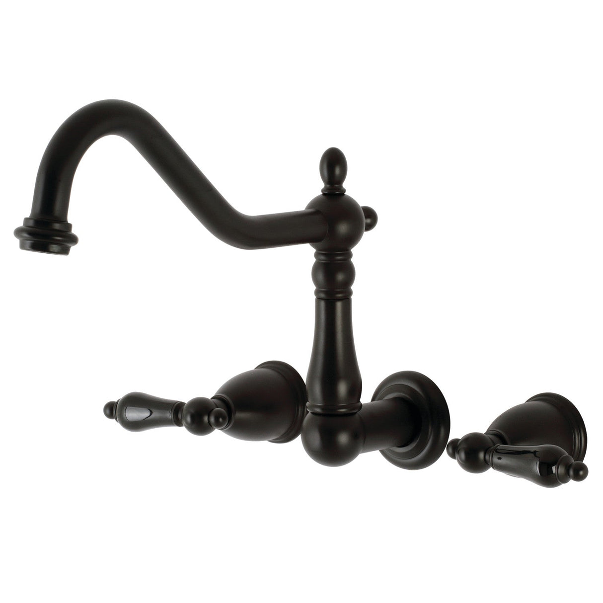 Duchess KS1020PKL Two-Handle 3-Hole Wall Mount Roman Tub Faucet, Matte Black
