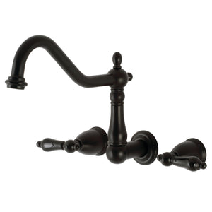 Duchess KS1020PKL Two-Handle 3-Hole Wall Mount Roman Tub Faucet, Matte Black