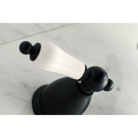 Heritage KS1020PL Two-Handle 3-Hole Wall Mount Roman Tub Faucet, Matte Black