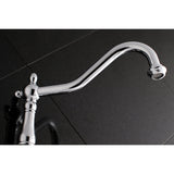 Heritage KS1021PL Two-Handle 3-Hole Wall Mount Roman Tub Faucet, Polished Chrome