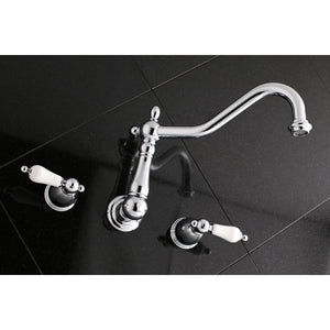 Heritage KS1021PL Two-Handle 3-Hole Wall Mount Roman Tub Faucet, Polished Chrome