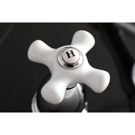 Heritage KS1021PX Two-Handle 3-Hole Wall Mount Roman Tub Faucet, Polished Chrome