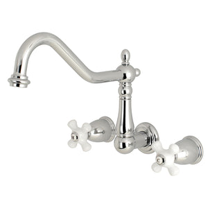 Heritage KS1021PX Two-Handle 3-Hole Wall Mount Roman Tub Faucet, Polished Chrome
