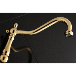 Heritage KS1022AL Two-Handle 3-Hole Wall Mount Roman Tub Faucet, Polished Brass
