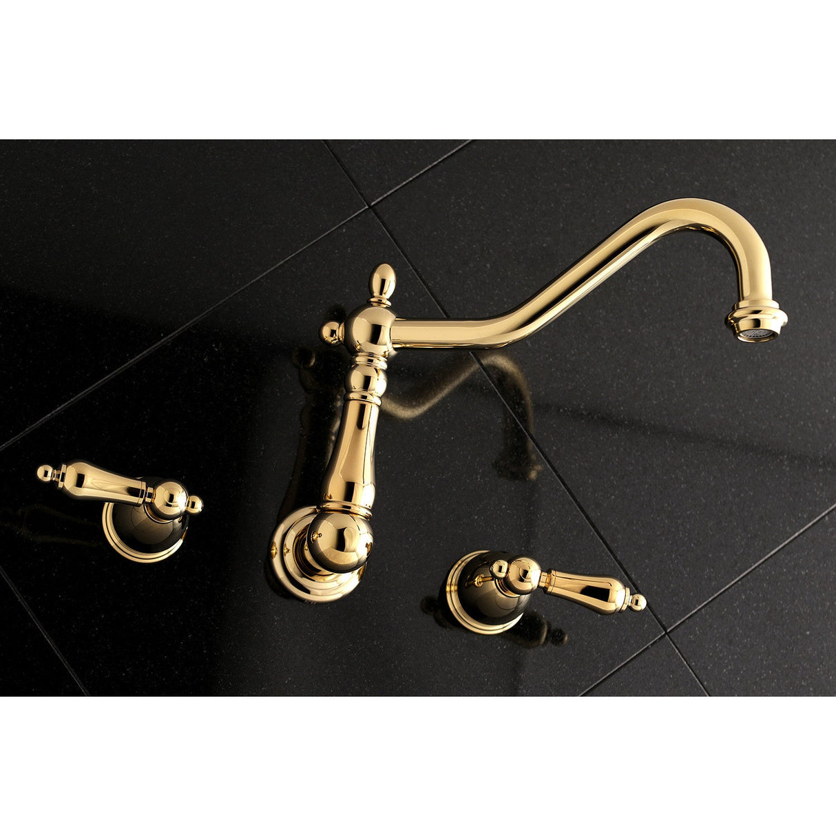 Heritage KS1022AL Two-Handle 3-Hole Wall Mount Roman Tub Faucet, Polished Brass
