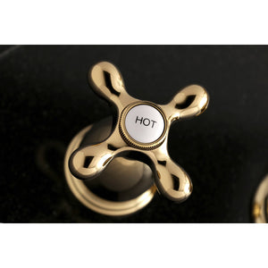 Heritage KS1022AX Two-Handle 3-Hole Wall Mount Roman Tub Faucet, Polished Brass