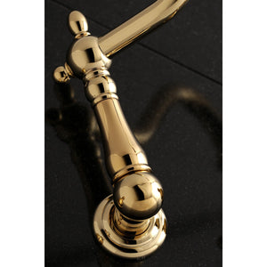 Heritage KS1022AX Two-Handle 3-Hole Wall Mount Roman Tub Faucet, Polished Brass