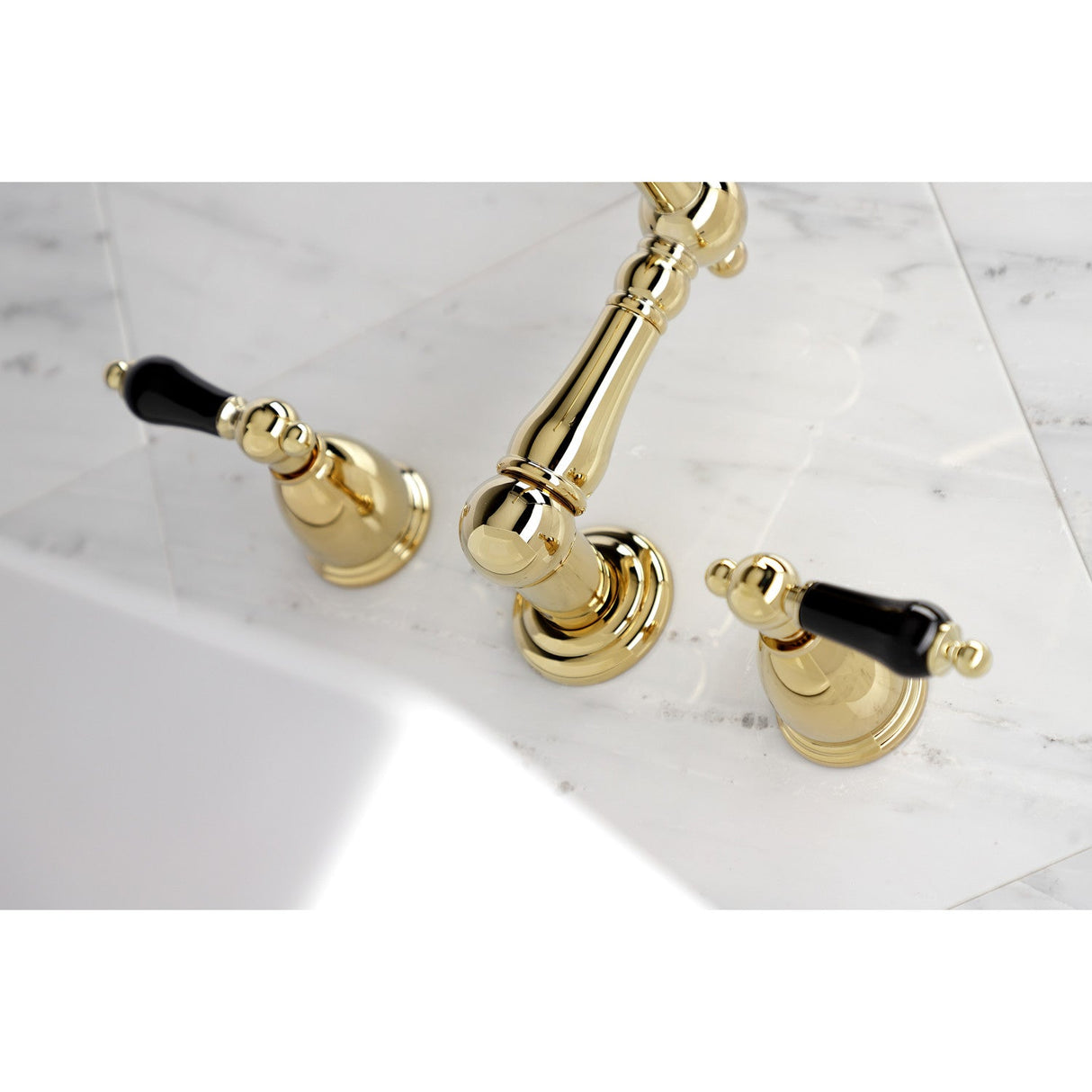 Duchess KS1022PKL Two-Handle 3-Hole Wall Mount Roman Tub Faucet, Polished Brass