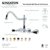 Duchess KS1023PKL Two-Handle 3-Hole Wall Mount Roman Tub Faucet, Antique Brass