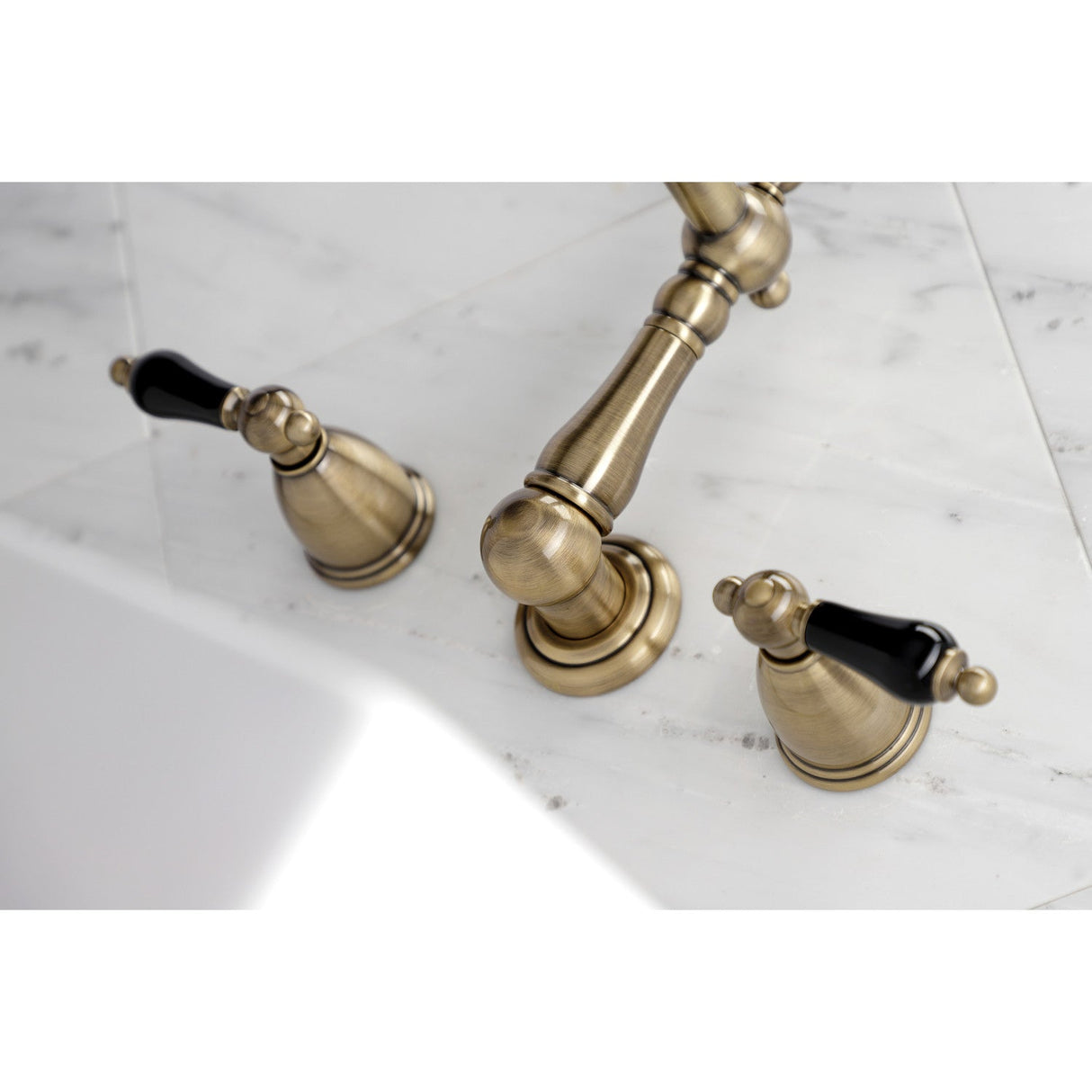 Duchess KS1023PKL Two-Handle 3-Hole Wall Mount Roman Tub Faucet, Antique Brass