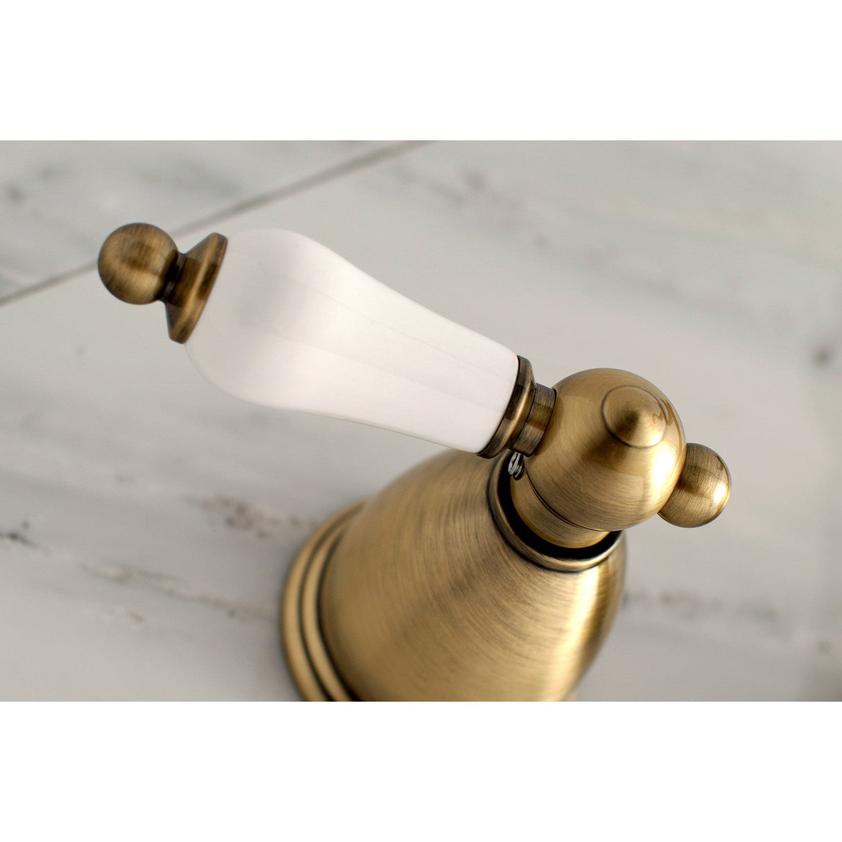 Heritage KS1023PL Two-Handle 3-Hole Wall Mount Roman Tub Faucet, Antique Brass