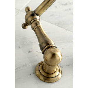 Heritage KS1023PL Two-Handle 3-Hole Wall Mount Roman Tub Faucet, Antique Brass