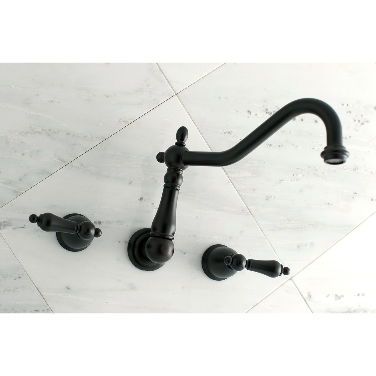 Heritage KS1025AL Two-Handle 3-Hole Wall Mount Roman Tub Faucet, Oil Rubbed Bronze