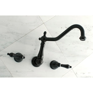 Heritage KS1025AL Two-Handle 3-Hole Wall Mount Roman Tub Faucet, Oil Rubbed Bronze