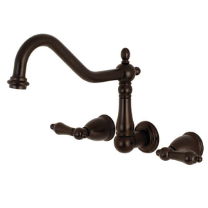Heritage KS1025AL Two-Handle 3-Hole Wall Mount Roman Tub Faucet, Oil Rubbed Bronze