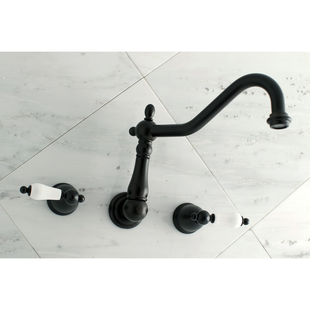 Heritage KS1025PL Two-Handle 3-Hole Wall Mount Roman Tub Faucet, Oil Rubbed Bronze