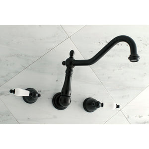 Heritage KS1025PL Two-Handle 3-Hole Wall Mount Roman Tub Faucet, Oil Rubbed Bronze