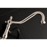 Heritage KS1026AL Two-Handle 3-Hole Wall Mount Roman Tub Faucet, Polished Nickel