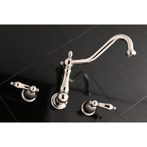 Heritage KS1026AL Two-Handle 3-Hole Wall Mount Roman Tub Faucet, Polished Nickel