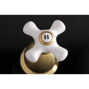 Heritage KS1027PX Two-Handle 3-Hole Wall Mount Roman Tub Faucet, Brushed Brass
