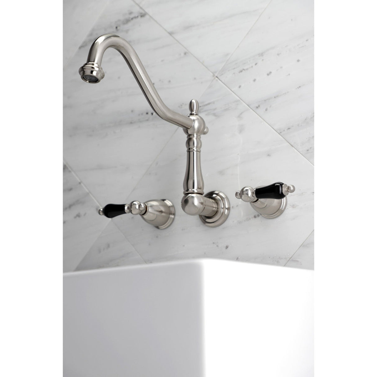 Duchess KS1028PKL Two-Handle 3-Hole Wall Mount Roman Tub Faucet, Brushed Nickel