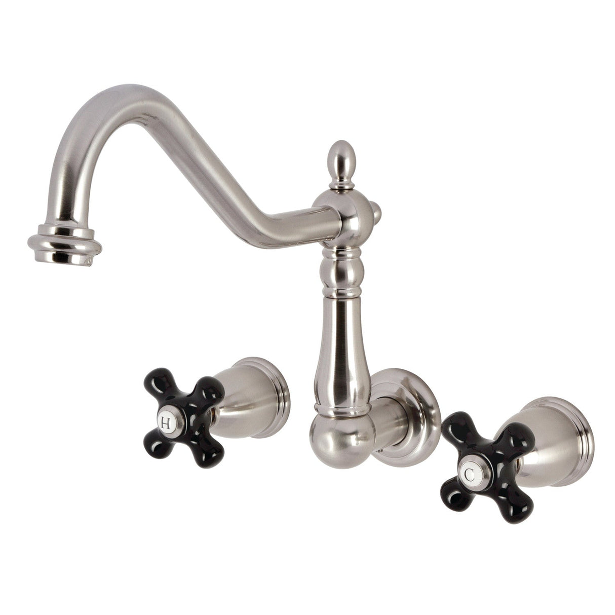 Duchess KS1028PKX Two-Handle 3-Hole Wall Mount Roman Tub Faucet, Brushed Nickel